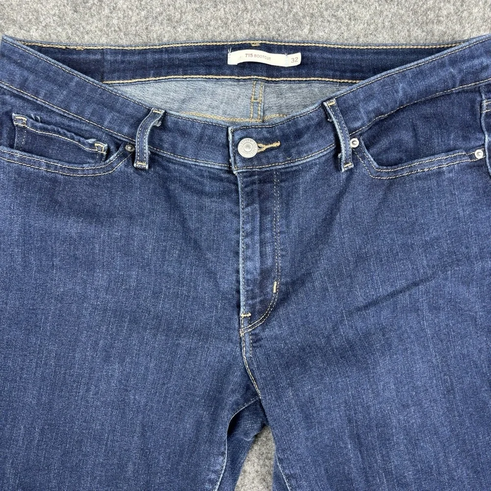 Levi's 715 Bootcut Jeans Women's‎ 32 Dark Wash Western Blue Denim Casual Rodeo